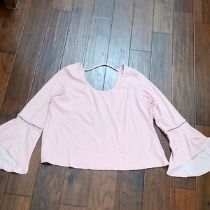 NWT True Craft Light Pink Ribbed Bell Sleeve Blouse size 2X